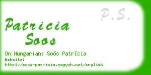 patricia soos business card